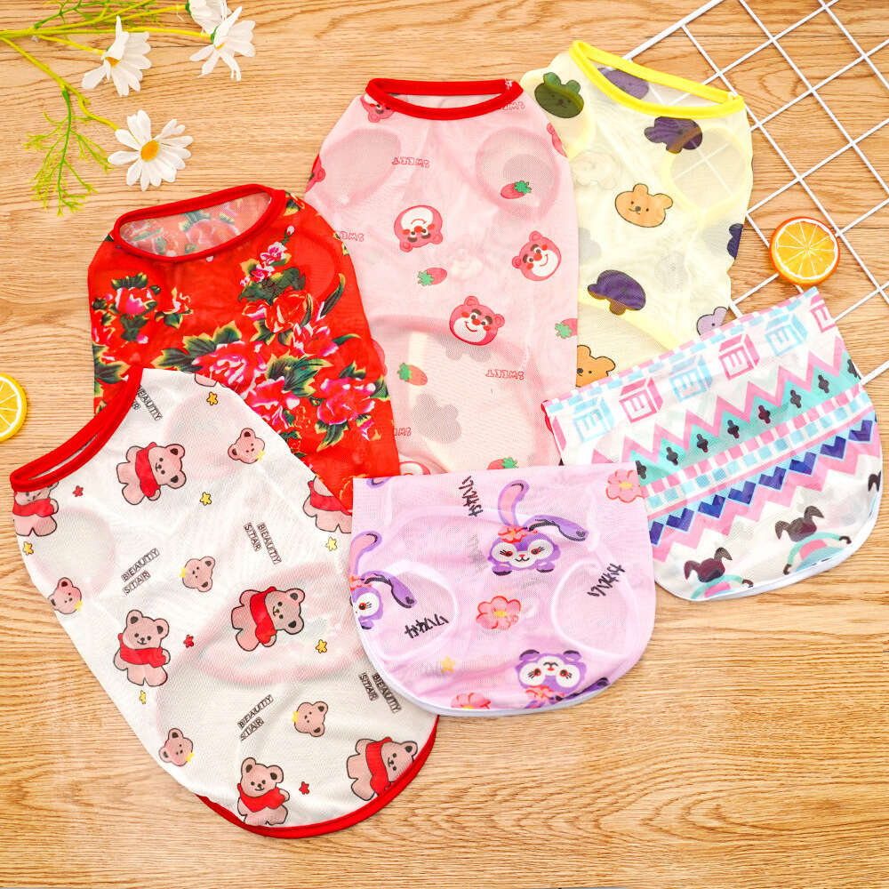 Famous brand Large Dog Vest for Dogs and Cats Teddy Corgi French Bulldog Mesh Breathable Pet Clothing Cat Supplies pupakaIK
