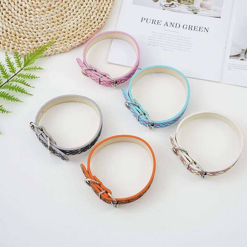 5 Colors Glowing Dog Cats Shining Leather Cat Collars for Small Large Dogs Pet Accessories Collar Puppy Kitten