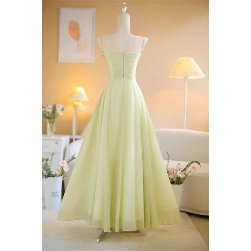 2026 summer design elegant women's strapless waist wrapped slim fit bright green long dress new style