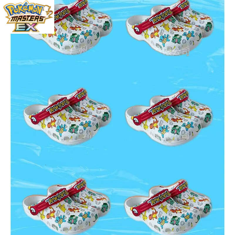Summer Cartoon Pokmon Pikachu Sandals Clogs Cross-Border Printed Trendy Soft-Soled Children's Baby Slippers W260226
