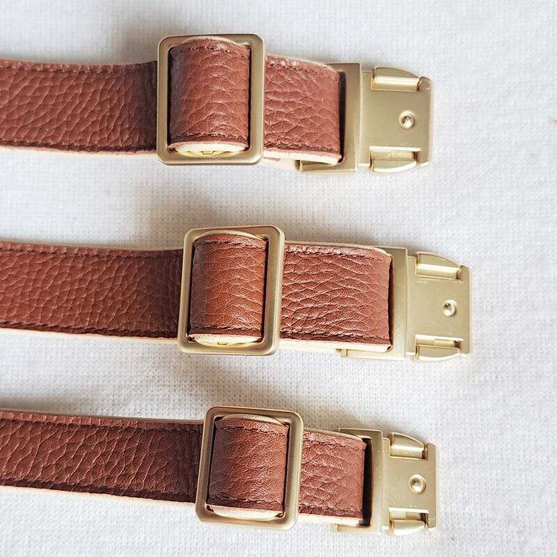 Luxury Rea for Small Dog Breeds with The Finest Genuine Leather Collar That is Stylish Soft DOG COLLAR BROWN