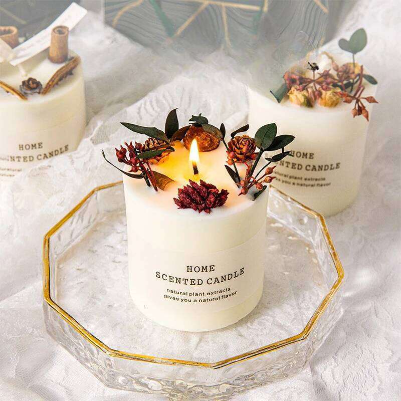 Floral Art Companion True Aromatherapy Bedroom Ornament Eternal Life Flower Candle Birthday Gift W260226