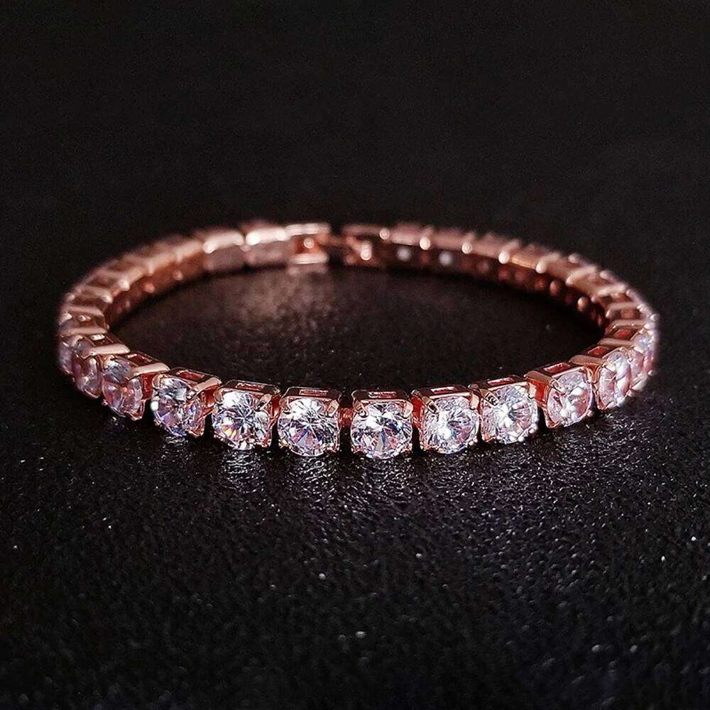 2024 New Arrival Luxury Round rosegold color on hand Bracelet Bangle For Women Anniversary Gift Jewelry Bulk Sell S5787 Z260225