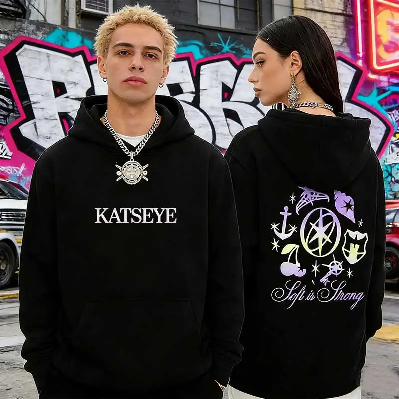 2026 Katseye men and women casual hooded sweatshirts large sleeve jerseys thick sweatshirt couple 260129