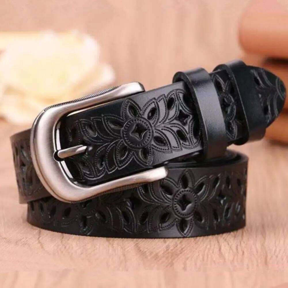 Fashion Luxury Brand Design Hollow Ladies Dress Strap Pin Buckle Waistband Leather Belt Waist Band Y260225