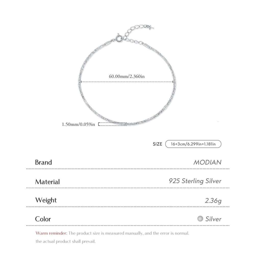 MODIAN 925 Sterling Silver Fashion Exquisite Geometric Square Slim Stackable Bracelets For Women Fine Vacation Jewelry Z260225