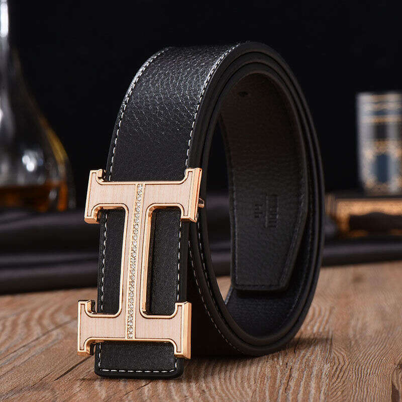 Men's Casual Belt - Smooth Metal Buckle Youth Korean Style Adjustable Waist Strap