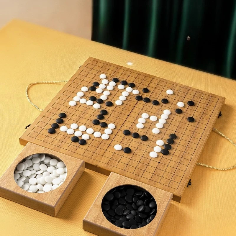 Chess Game Set Weiqi Folding Travel Board Portable Tournament Grade Jade Go Stones Beginner Kids Adults Student Foldable Box 260202
