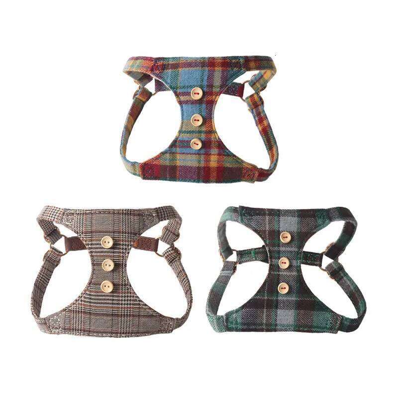 British Style Harness for Small and Medium Dogs Adjustable Dog Vest with Multifunctional Leash Set Pet Supplies