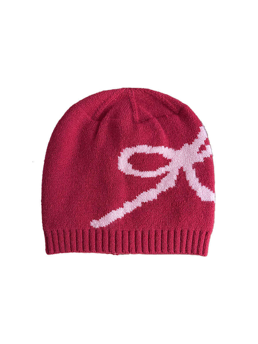 Korean bow-knot hat and scarf set two-piece autumn and winter new fashion warm knitted wool hat and neck warmer for women S260225