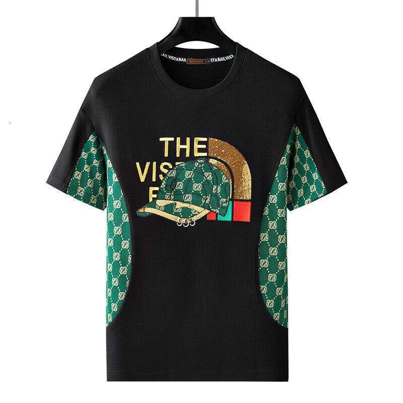 High-End Short-Sleeve T-Shirt Men, Hong Kong Style, High-End Trendy Brand, Versatile Clothing, Light Luxury Casual Half-Sleeve For Summer