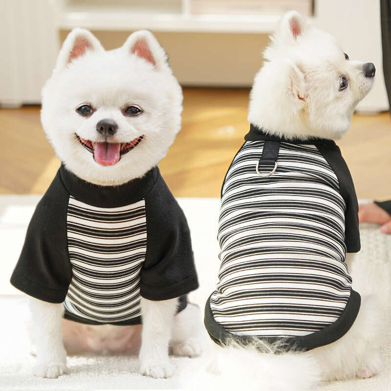 Famous brand Cat Autumn Winter Clothes Striped Pet Small Large Dog French Bulldog Teddy Bichon Versatile Base Shirt Supplies Cross Border pupakaIK