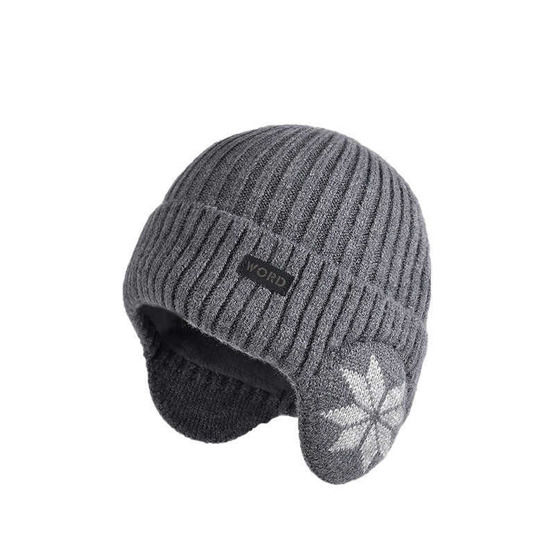 Winter Mens Fleece-Lined Warm Knitted Hat Outdoor Cold-Proof Cycling Thickened Ski Hat Youth Ear Protection Knit Hat Trendy S260225