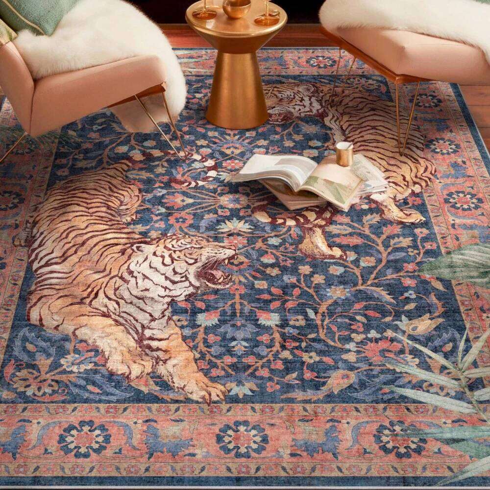 VIKAMA Bohemian Style Carpet Tiger Pattern Soft Sound Insulation Noise Reduction Bedroom Sofa Living Room Home Decoration W260226