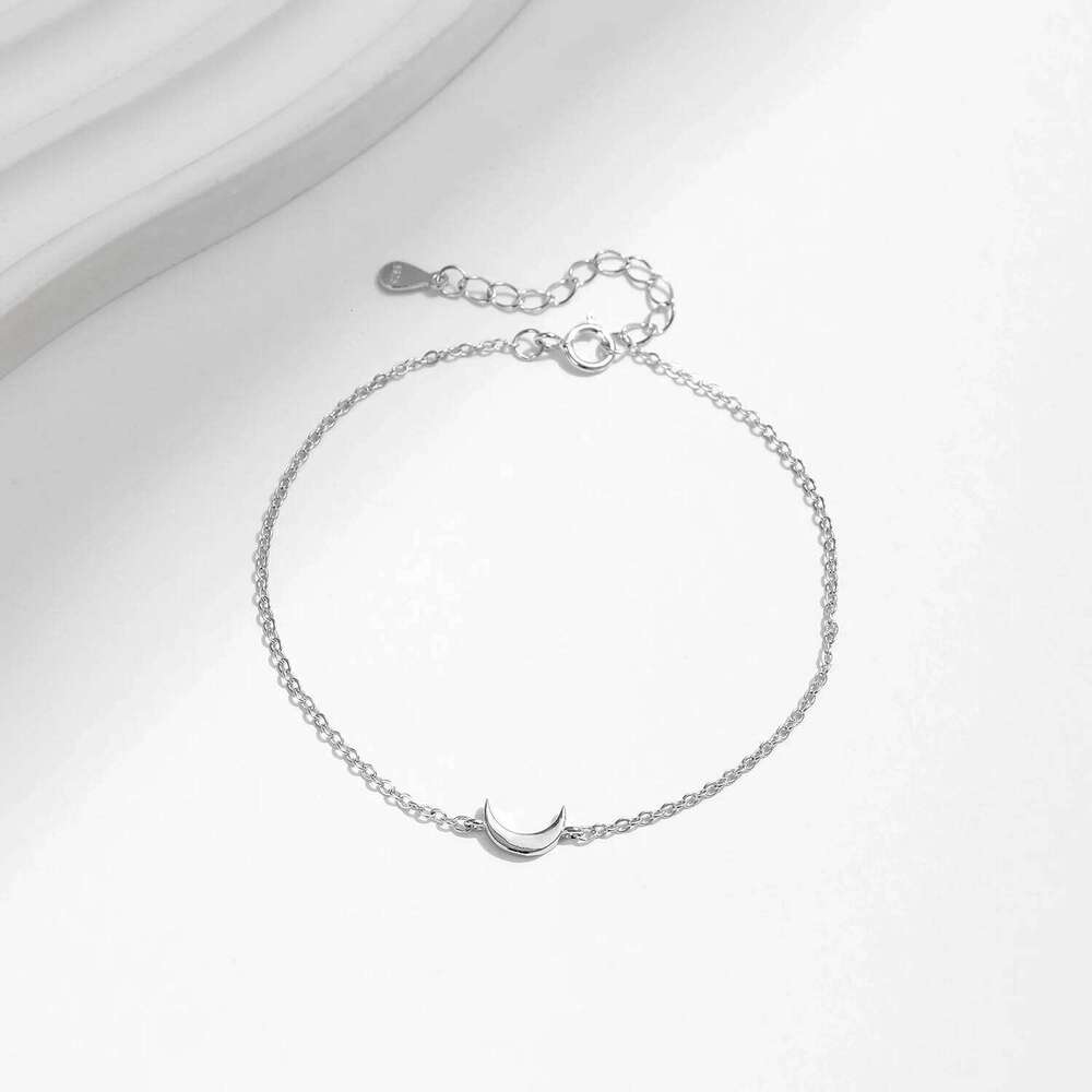 MODIAN Link Chain 925 Sterling Silver Polishing Simple Cute Moon Stackable Bracelet For Women Party Fine Jewelry Gifts Z260225