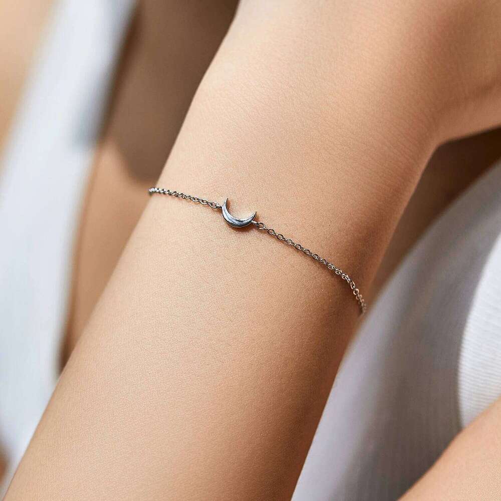 MODIAN Link Chain 925 Sterling Silver Polishing Simple Cute Moon Stackable Bracelet For Women Party Fine Jewelry Gifts Z260225