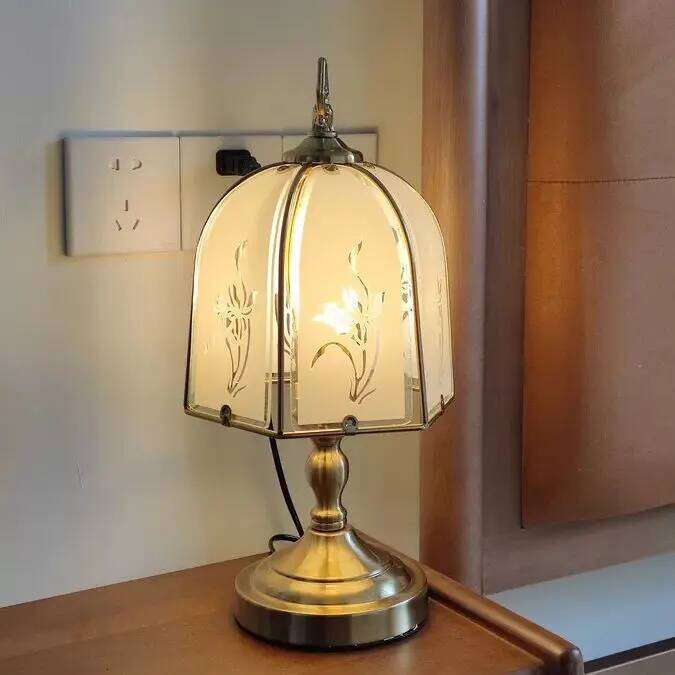 Glass Old Shanghai Bedroom Nostalgic Vintage French Chinese Style Study Room Coffee Restaurant Decorative Light H260225