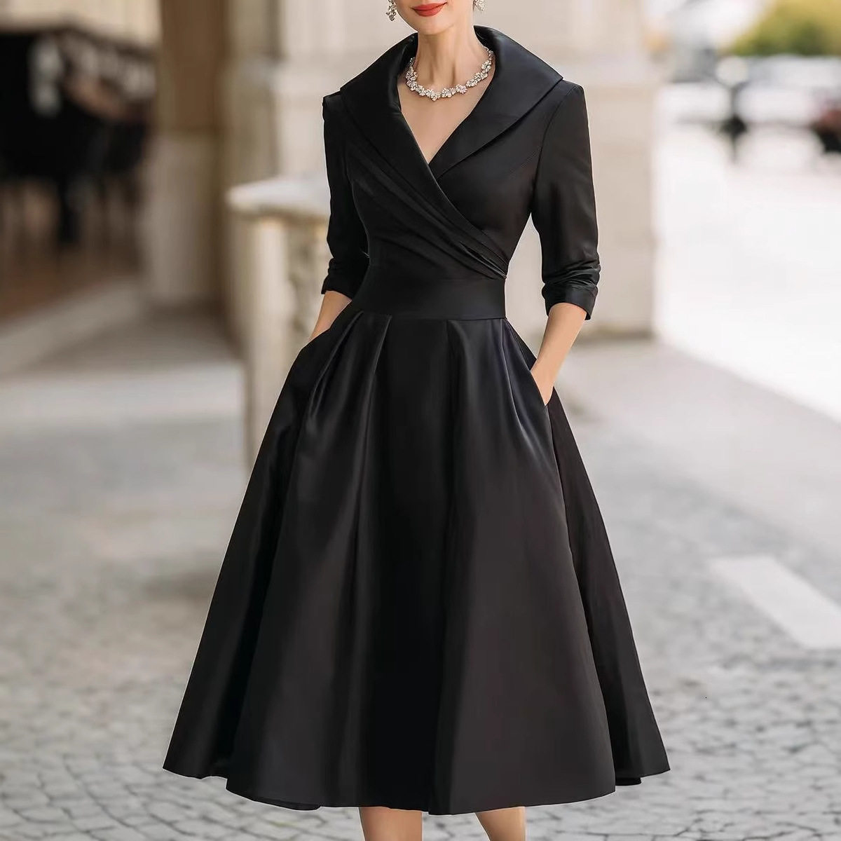 2025 Womens Fashion Elegant Formal SlimFit LongSleeve Dress 251128