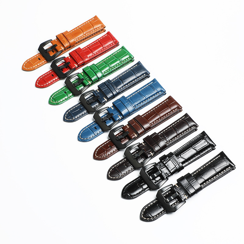 genuine leather watch strap with bamboo pattern top-layer cowhide sports watch band 22/24mm soft watch strap 220622