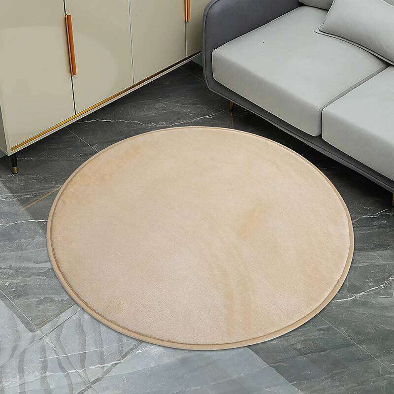 Silver Bubble Kiss Thick Round Rug Carpets for Living Soft Home Bedroom Kid Room Plush Salon Decoration W260226