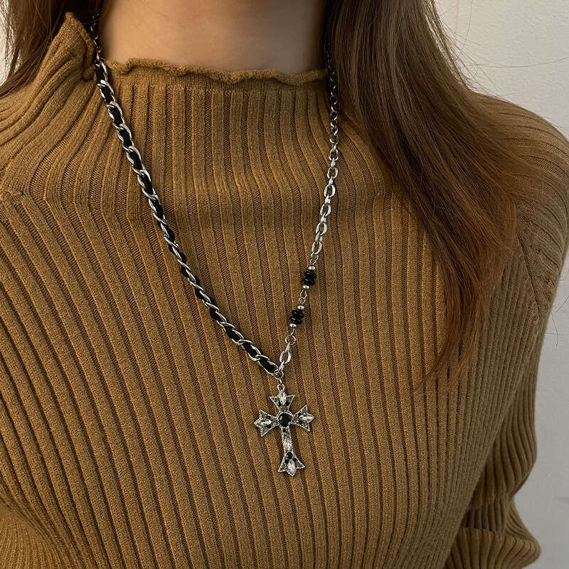 Cross Necklace Trendy Hip-hop Sweatshirt Sweater Chain