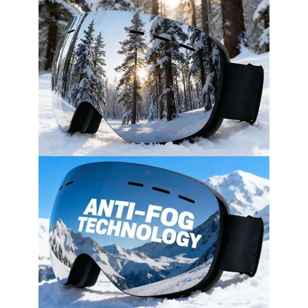 JSJM NEW Professional Adults Outdoor Sports UV400 Ski Mask Anti-fog Snowboarding Snowmobile Glasses Skiing Goggles Z260225