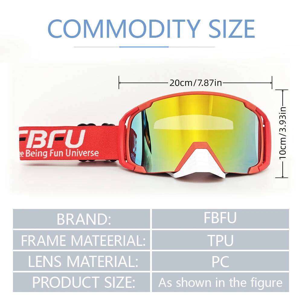 2025 Fashion FBFU Winter skiing Goggles - Universal, HD Lenses Anti-Glare, Windbreak Ventilate Sports Safety Glasses Z260225