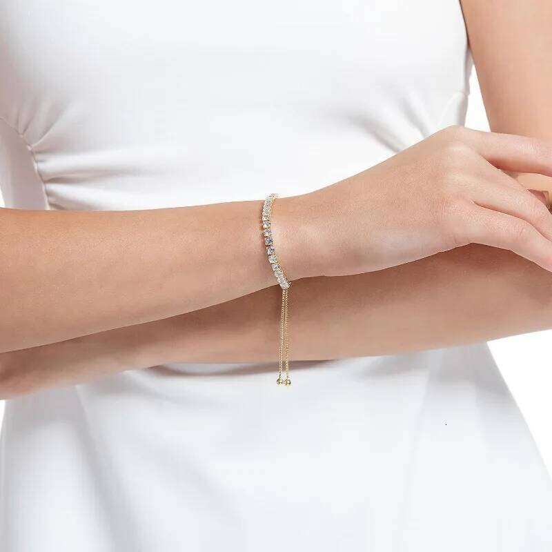 Tennis for Women 18K Plated 4mm Zirconia Crystal Adjustable Silver Rose Gold Bracelets Gift Wedding Party Jewelry Z260225