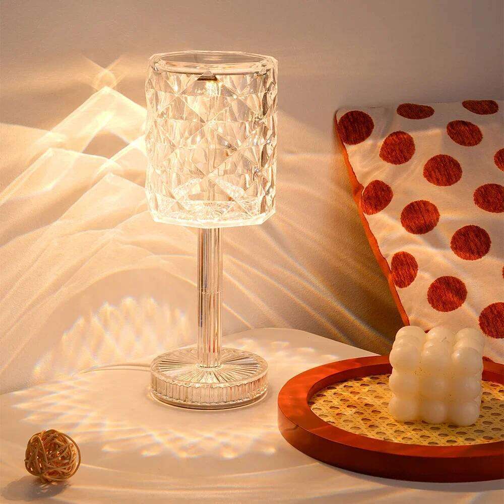 LED Rose Projector 3 Colors USB Plug Adjustable Romantic Diamond Atmosphere Bedroom Desktop Decoration Night Light H260225