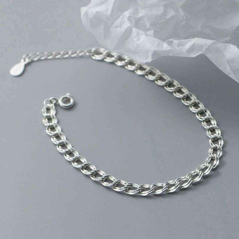 Modian 925 Sterling Sparkling Twine Simple For Women Classic Trendy Silver Female Bracelet Fine Jewelry Gift Z260225