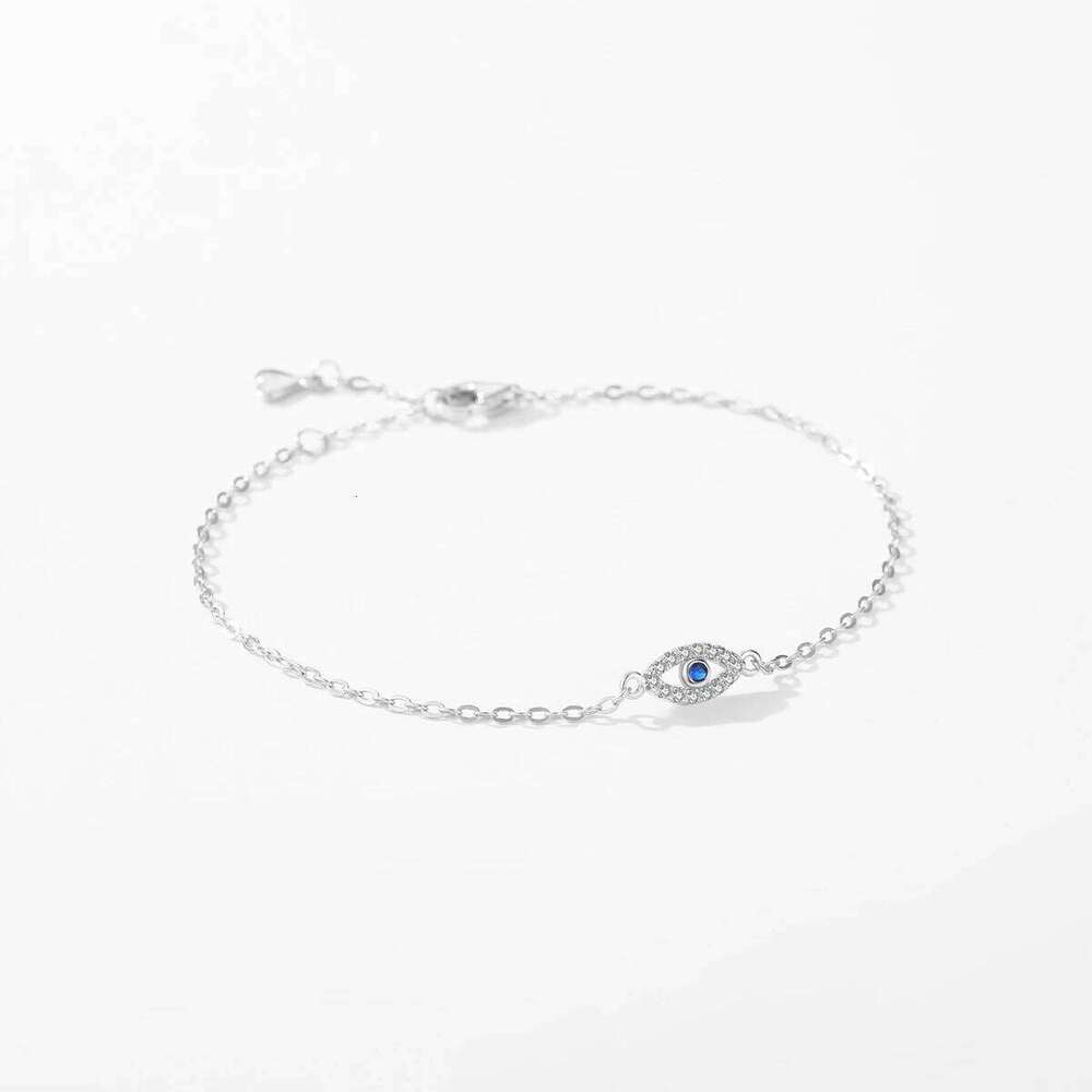 MODIAN 925 Sterling Silver Delicate Lucky Blue Eye Adjustable Bracelet Simple Chain Link For Women Pave Setting CZ Fine Jewelry Z260225