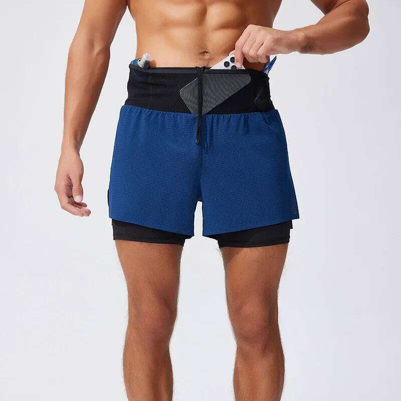 Men's Summer 2-in-1 Double Layer Shorts For Trail Running Marathon Fitness Basket Outdoor Hiking H260226