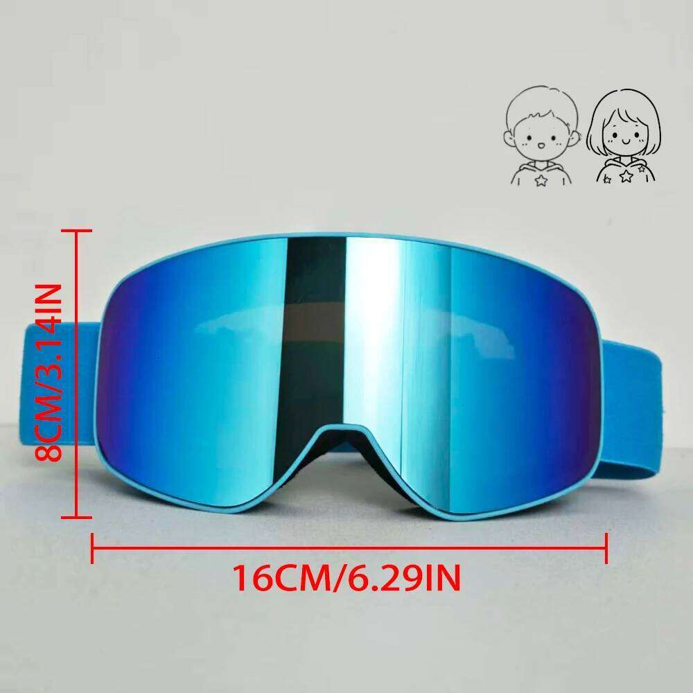 Protective Children Snowmobile Ski Goggles HD Lenses, Windproof Breathable Dustproof, Fashion Snowboard Accessories for Kids Z260225