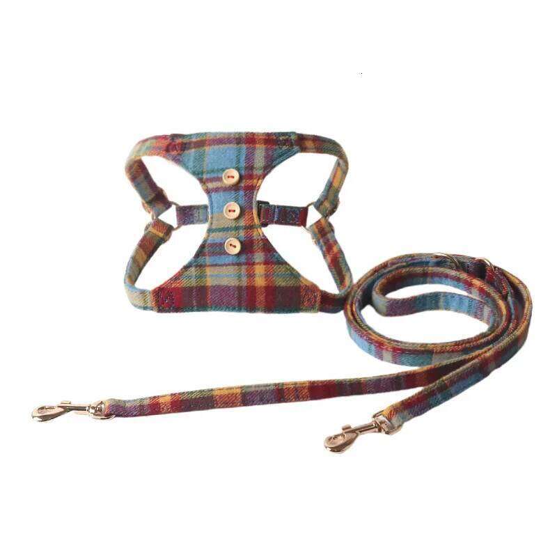 British Style Harness for Small and Medium Dogs Adjustable Dog Vest with Multifunctional Leash Set Pet Supplies