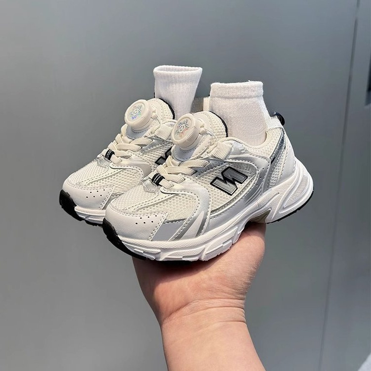 hot free shipping designer shoes for kids running shoes beige sliver Fashionable and versatile outdoor sneakers sports shoes