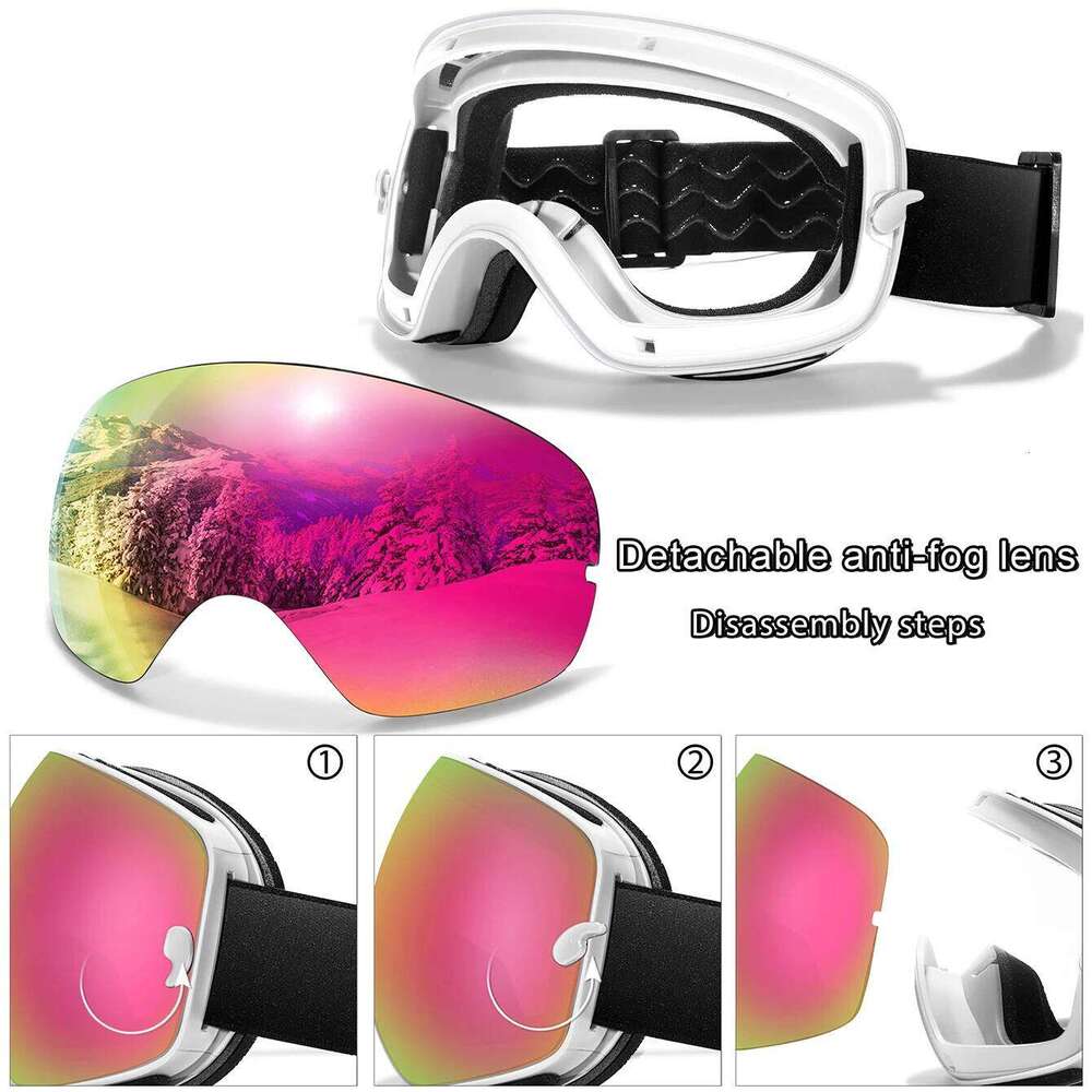 Ourdoor Sports Teen Men Women Ski Goggles-Anti-fog UV400 Eyewear, Christmas New Year Gift, Free Black Lens and Optical Frame Z260225