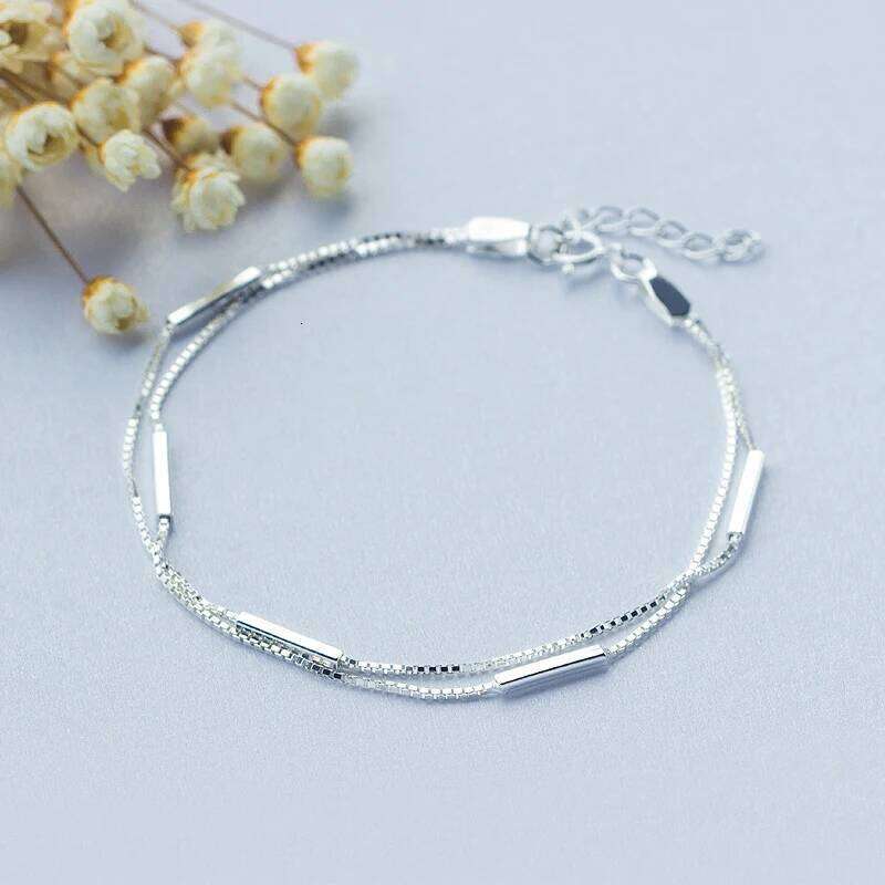 Modian New Arrive Simple Fashion 925 Sterling Silver Geometric Stick Bracelet for Women Snake Bone Chain Fine Jewelry Girl Gift Z260225