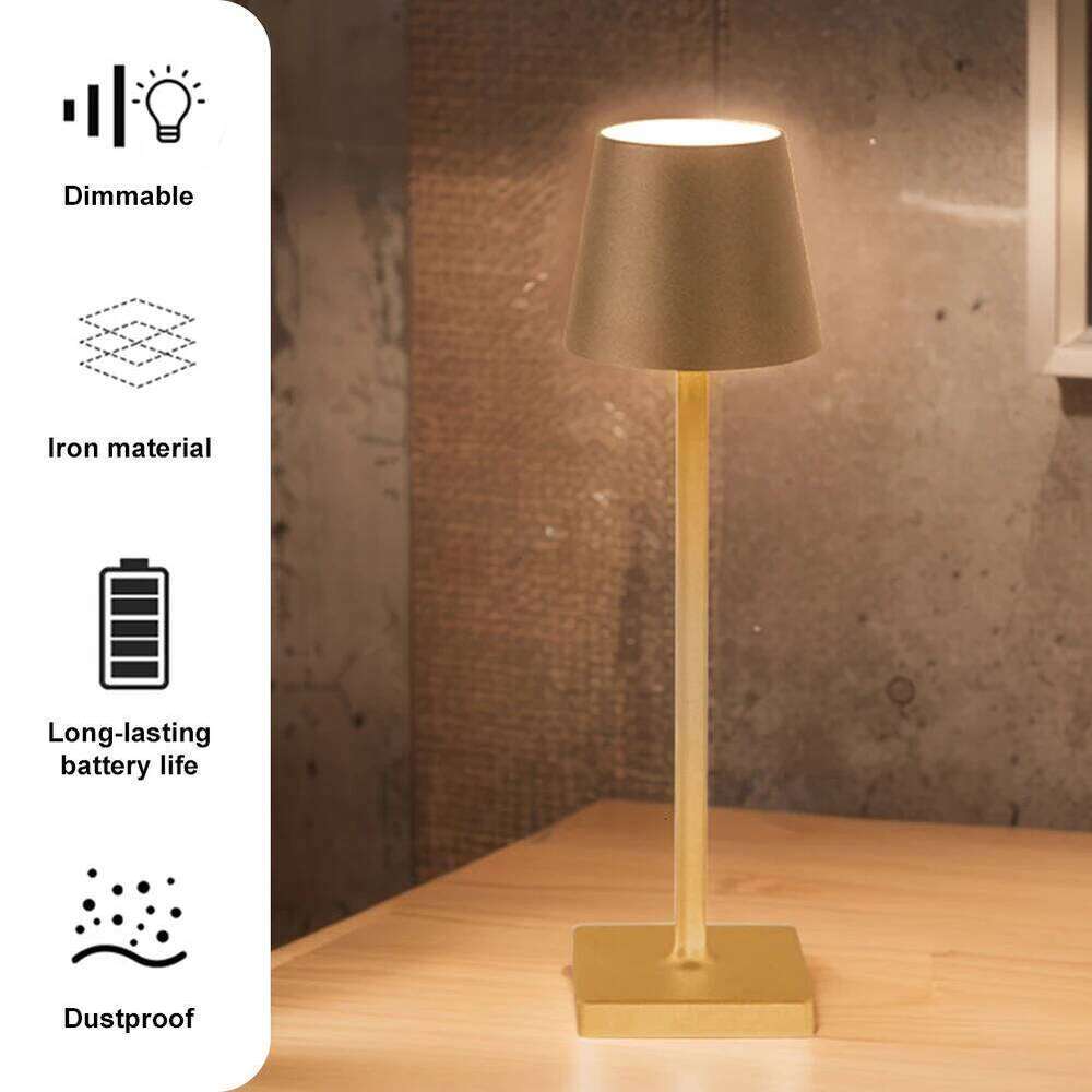 Bar Restaurant Ambiance USB Rechargeable Touch Switch Wireless Reading Lamp 2000mAh for Restaurant/Bedroom/Outdoor H260225