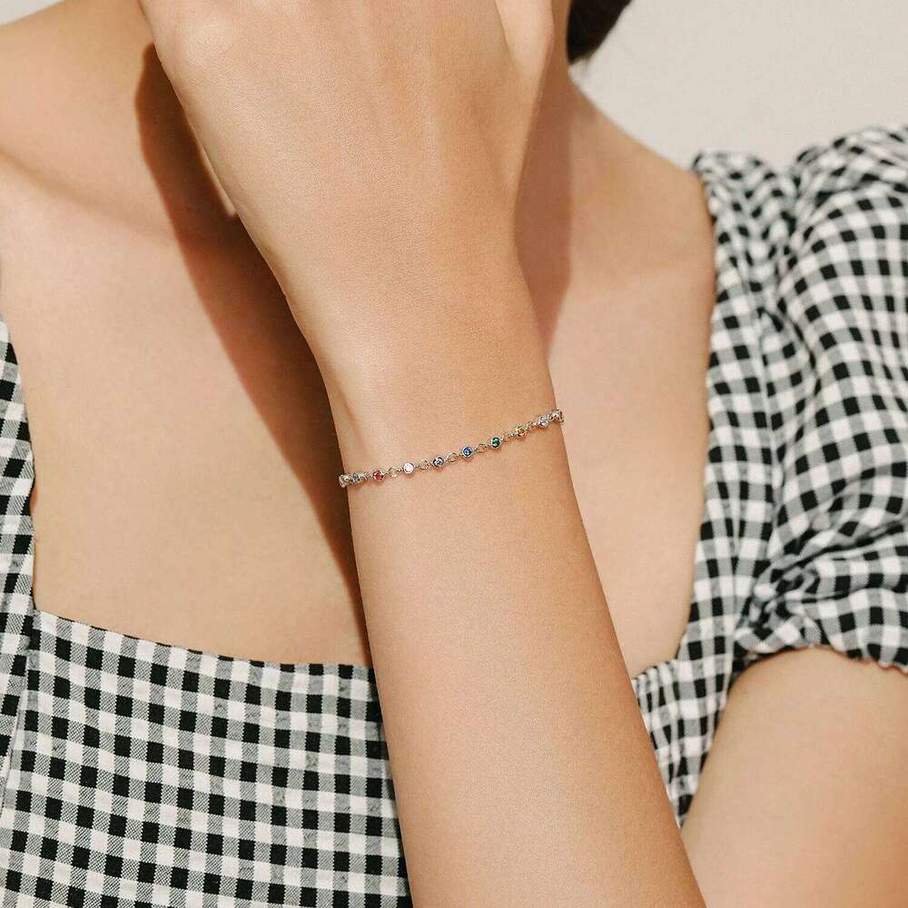 MODIAN Bohemia Style Charm Chain Bracelet For Women Real 925 Sterling Silver Rainbow Color CZ Female Fashion Jewelry Accessory Z260225