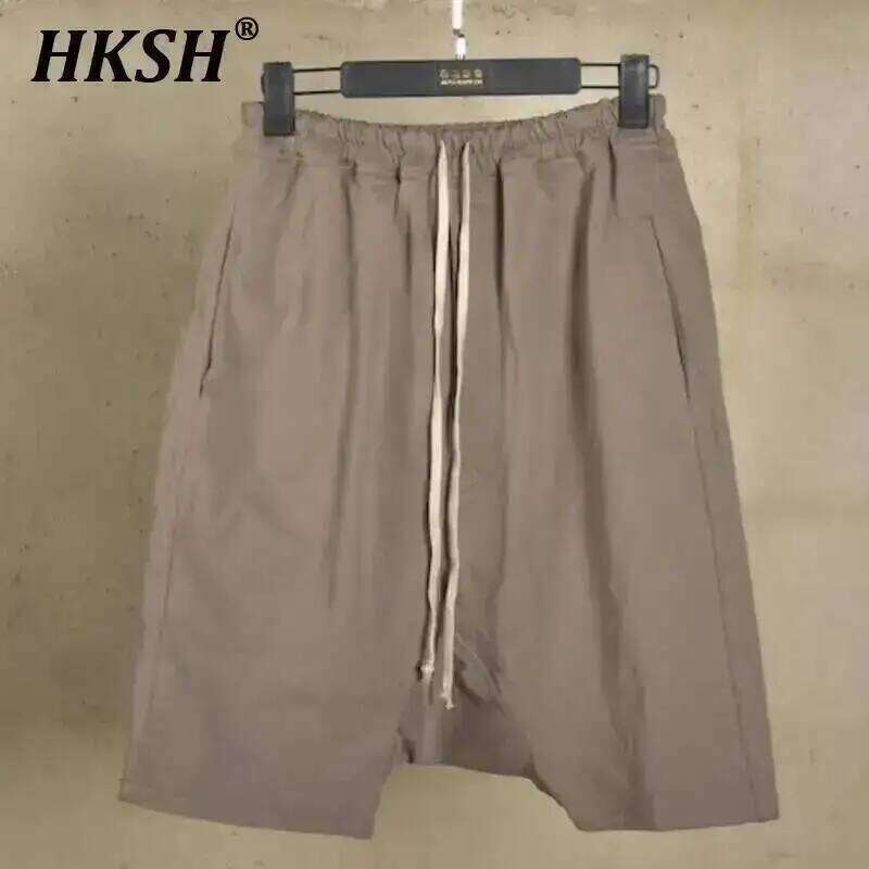 HKSH Summer New Men's Tide European American Style High Street Chic Capris Shorts Fashion Dark Trend Half Lengh Pants Ins HK5815 H260226