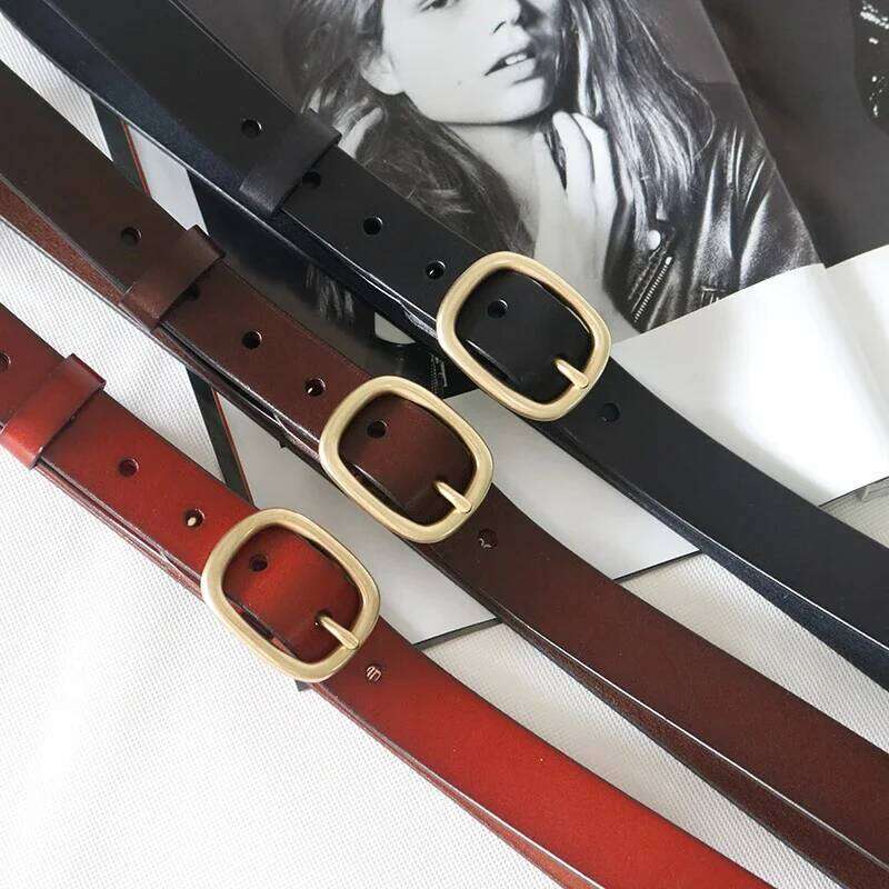 DINISITON New Womens Belt Genuine Leather Belts For Women Female Gold Pin Buckle Strap Fancy Vintage for Jeans Dropshipping Y260225