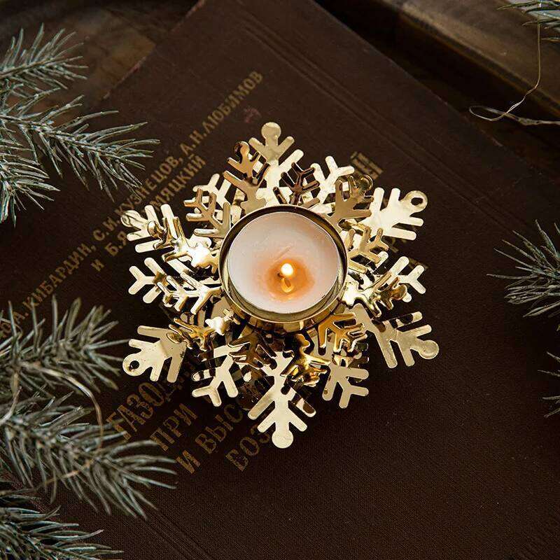 1pcs Metal Candle Decoration Snowflake Tealight Holders Christmas Table Centerpieces Xmas Party Supplies W260226