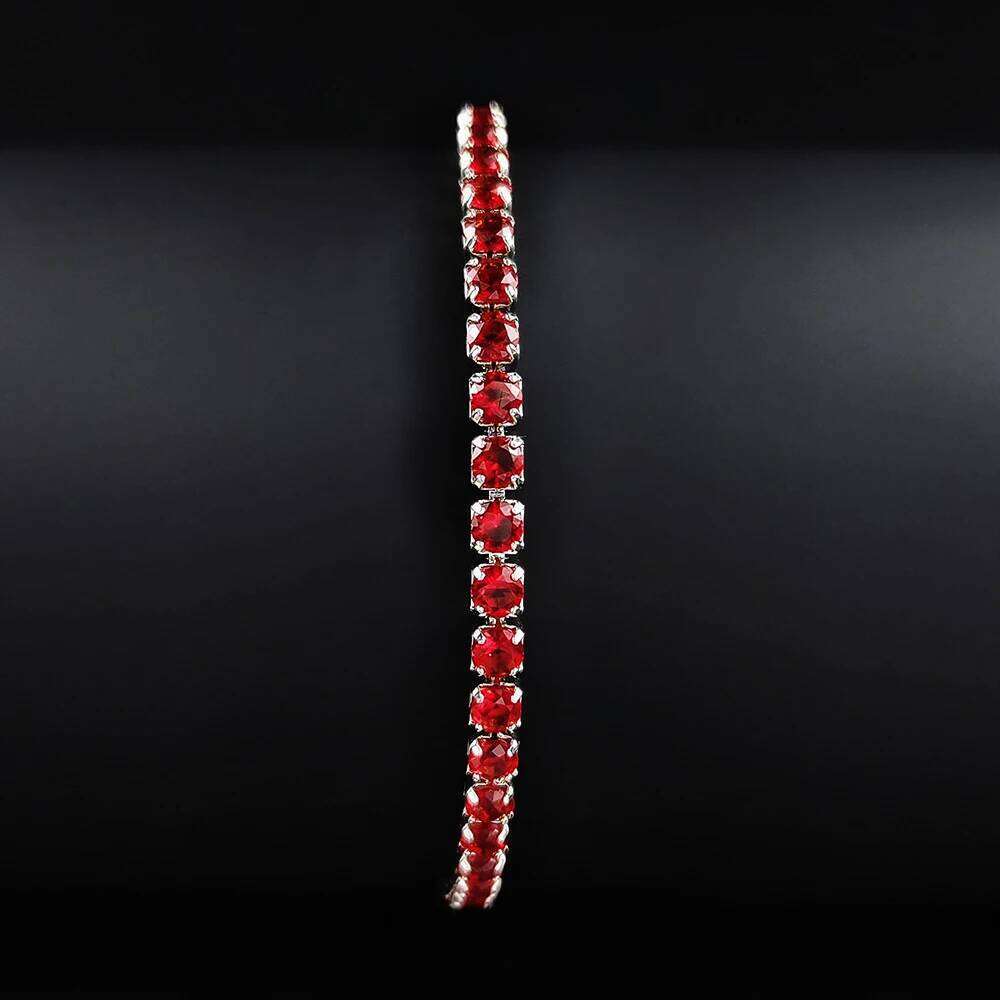 2024 New Arrival Luxury Round red color on hand Bracelet Bangle For Women Anniversary Gift Jewelry Bulk Sell S5787 Z260225