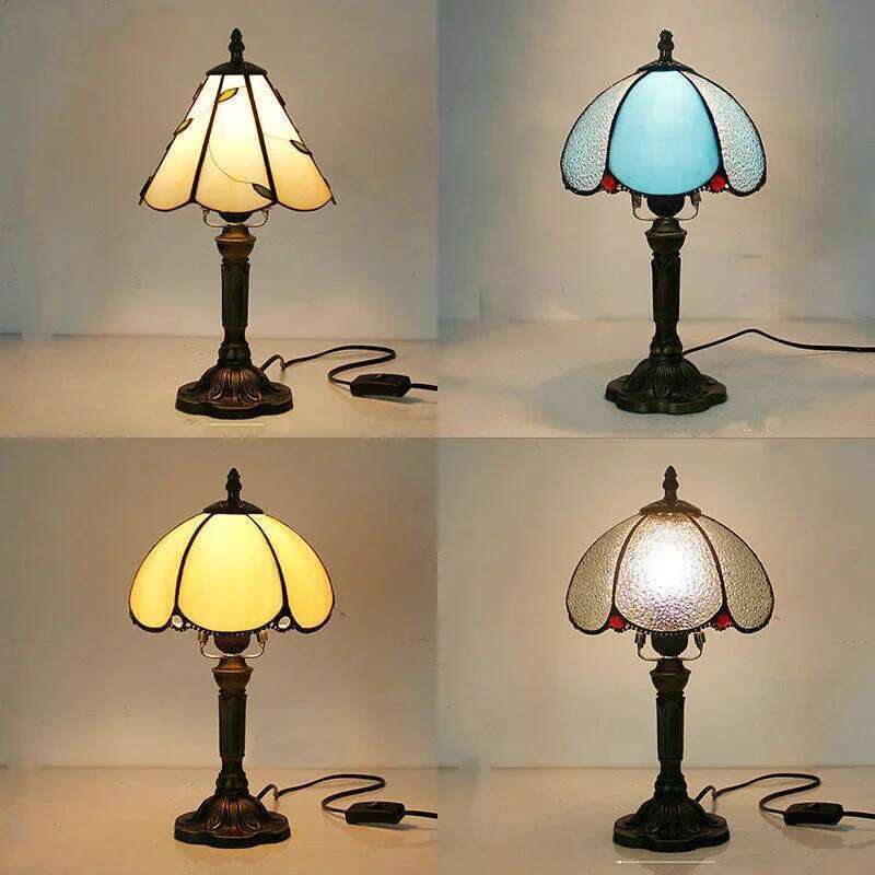 American Stained Lamps Turkish Mosaic E27 Base Glass Lampsahde Bedroom Bedside Vintage Table Lamp 110v 220v H260225