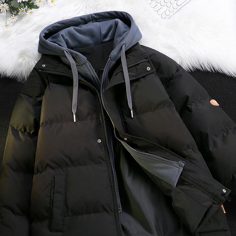 Couple Style Layered Design Cotton Padded Jackets, Winter Outdoor Mountain Sports Loose Thickened Solid Color Casual Warm Men's Parkas