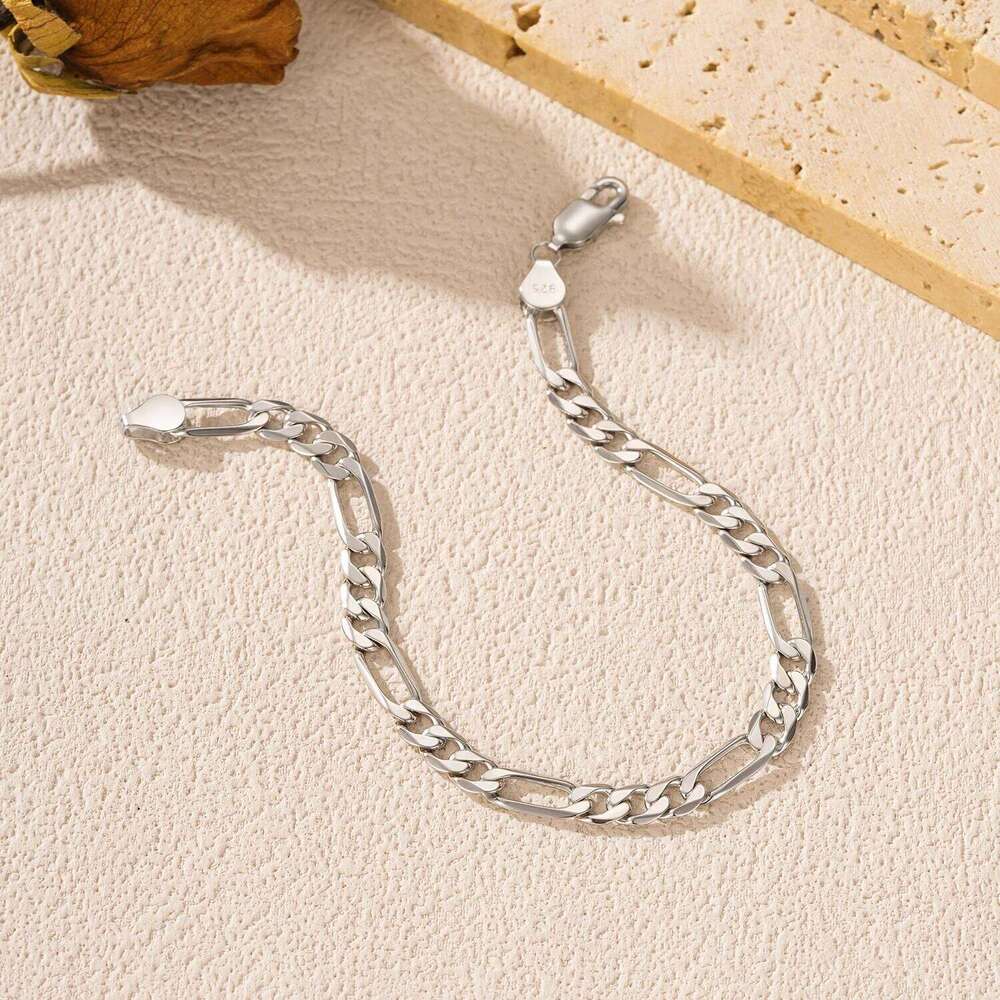 MODIAN 925 Sterling Silver 3 Size Classic Figaro Hollow out Chain Bracelet For Women And Men Daisy Fine Jewelry Accessories Z260225
