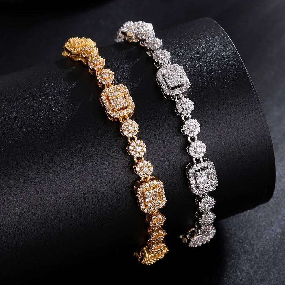 ZAKOL Shiny Rectangle Crystal Zircon Bracelet for Women Versatile Wedding Jewelry High-End Party Accessory Gift Z260225