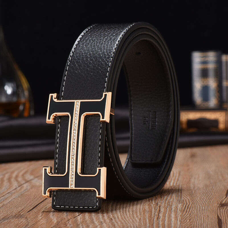 Men's Casual Belt - Smooth Metal Buckle Youth Korean Style Adjustable Waist Strap
