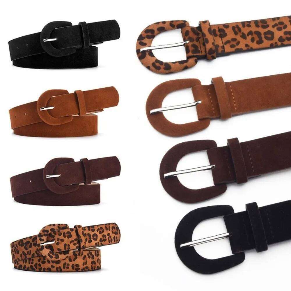 Suede Material Women's Simple Design Buckle Closure Decorative High-End Feeling Vintage Style Wide Belt Jeans Matching Y260225