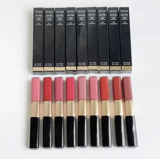 Double Head Color Lip Gloss 4.5ml+3.5ml Makeup Lipgloss Flash Lip Blush Color Changing Lip Balm Lipstick 6ml Makeup Cosmetic